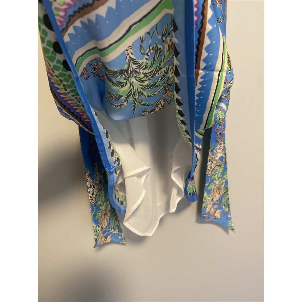 Lilly Pulitzer Julien Top Size Small Blue Thistle Tiger Queen - Picture 8 of 8